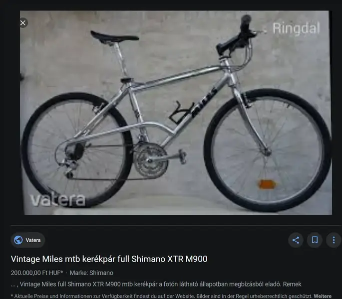 Miles mtb kerékpár full Shimano XTR M900 (meghosszabbítva 2960245907) - Vatera hu.png
