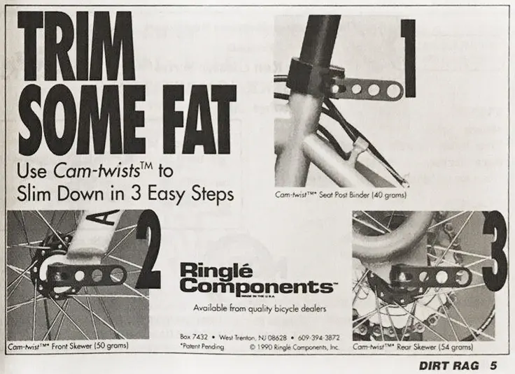 Ringle Cam-twists Ad aus Dirt Rag 1990.webp