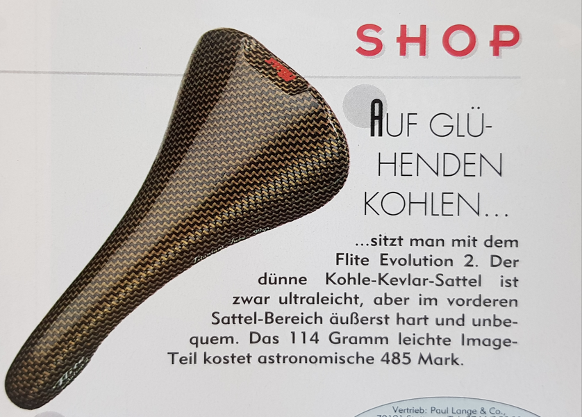 Selle Flite Evolution 2 Kohle-Kevlar-Sattel aus Bike 1994.webp