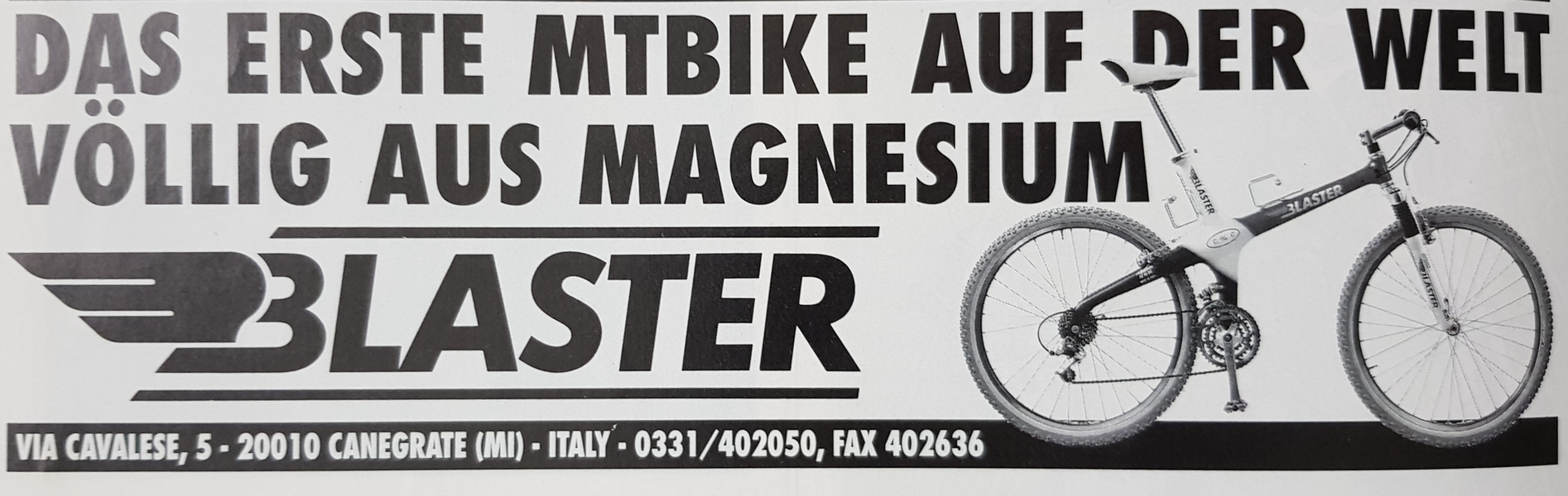 Blaster Carbon Monocoque Ad aus Bike 1996.webp