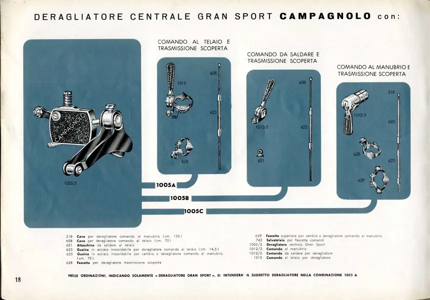Campag Gran Sport front mech, catalogue page of 1960 .webp Campag Gran Sport front mech, catalogue page of 1960 .webp