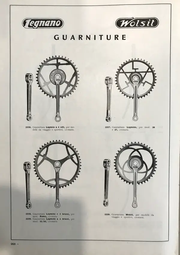 Legnano marked chainsets, Bozzi catalogue 1950 .webp