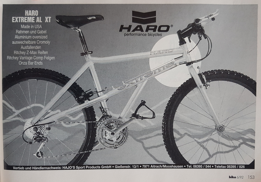 Haro Extreme AL XT Ad aus Bike 6 1992.webp