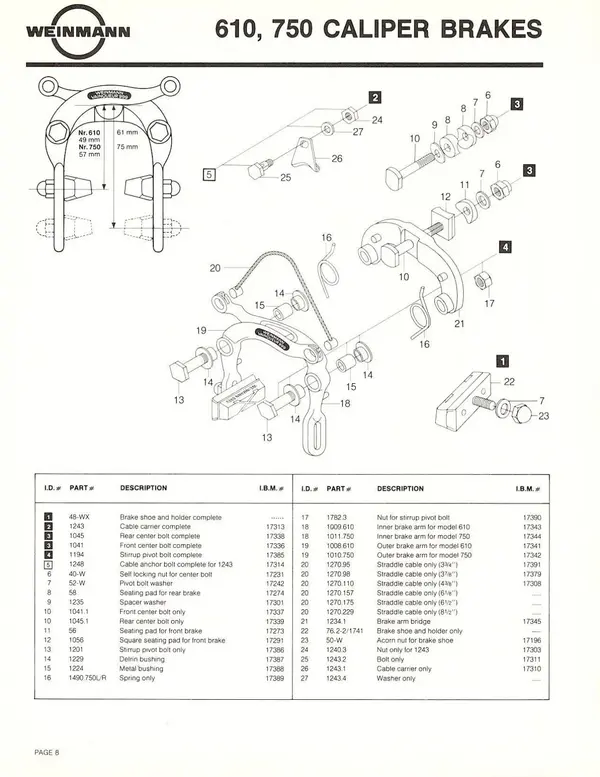 Weinmann 610 & 750 calipers .webp