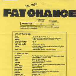 1987 Fat Chance Catalogue