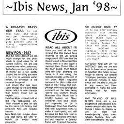 1998 January Ibis Newsletter