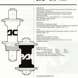 Pace RC-50 Composite Hubs Technical Data Sheet