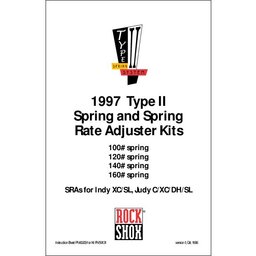 1997 Rock Shox Type II Spring and Spring Rate Adjuster Kits Instruction Manual