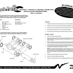 Girvin Vector 2 / Girvin AL Lower Link Installation instructions