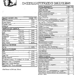 1996 Kona Price List German