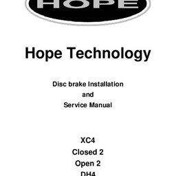 Hope Disc Brake Installation and Service Manual