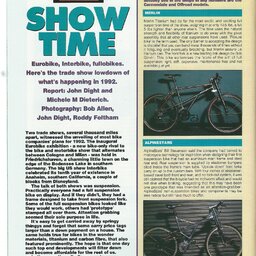 1991 MBi Eurobike 92 Show Report Article