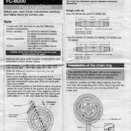 1990 Shimano Front Chainwheel Service Instructions
