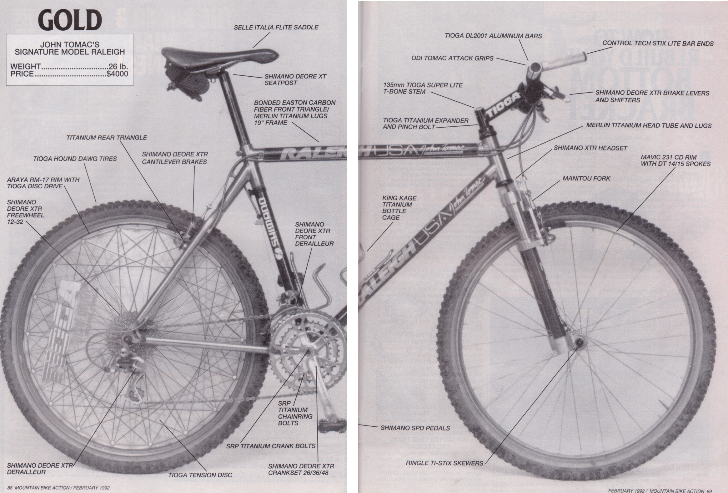 John Tomac 'Gold' Raleigh Article Page 1