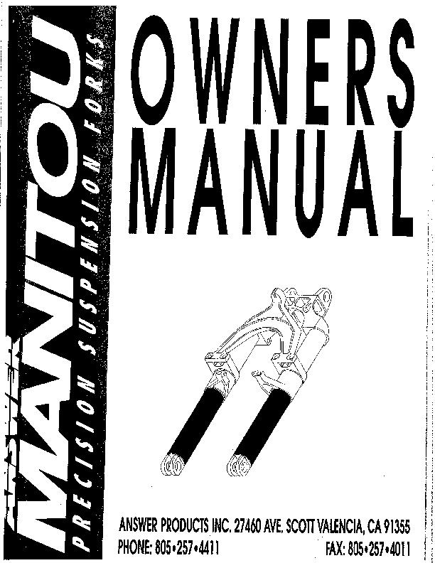 Answer Manitou Rear Suspension System 1994-1995