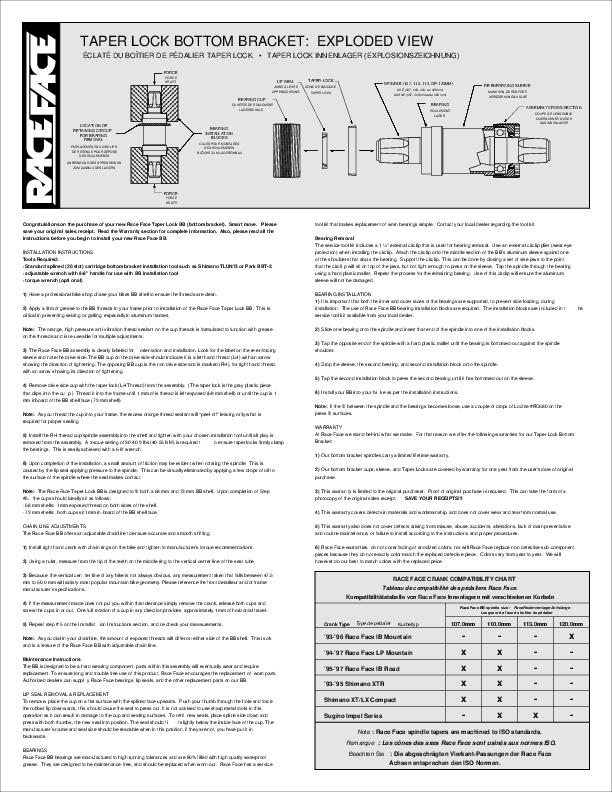 RaceFace TaperLock Bottom Bracket - 2001