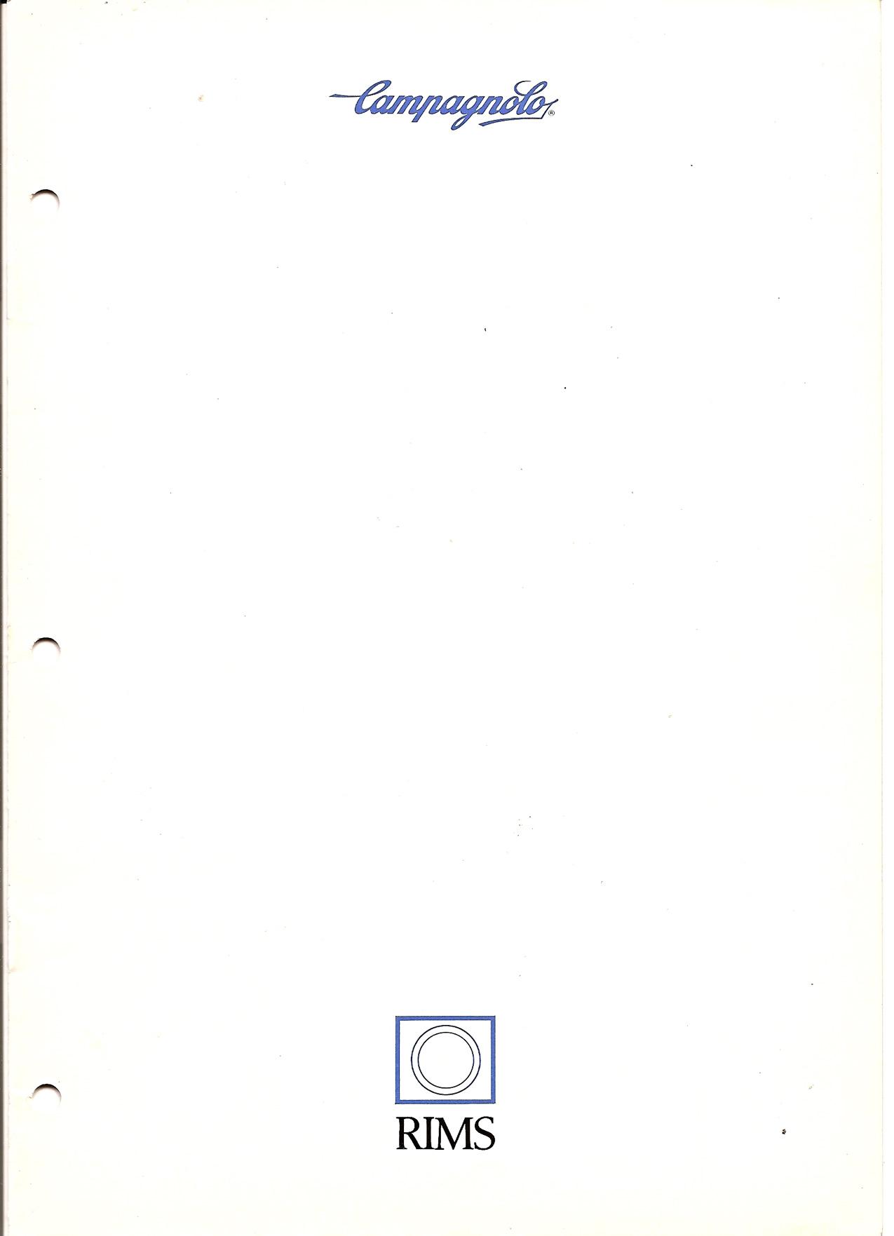 1986 Campagnolo Rims Catalog