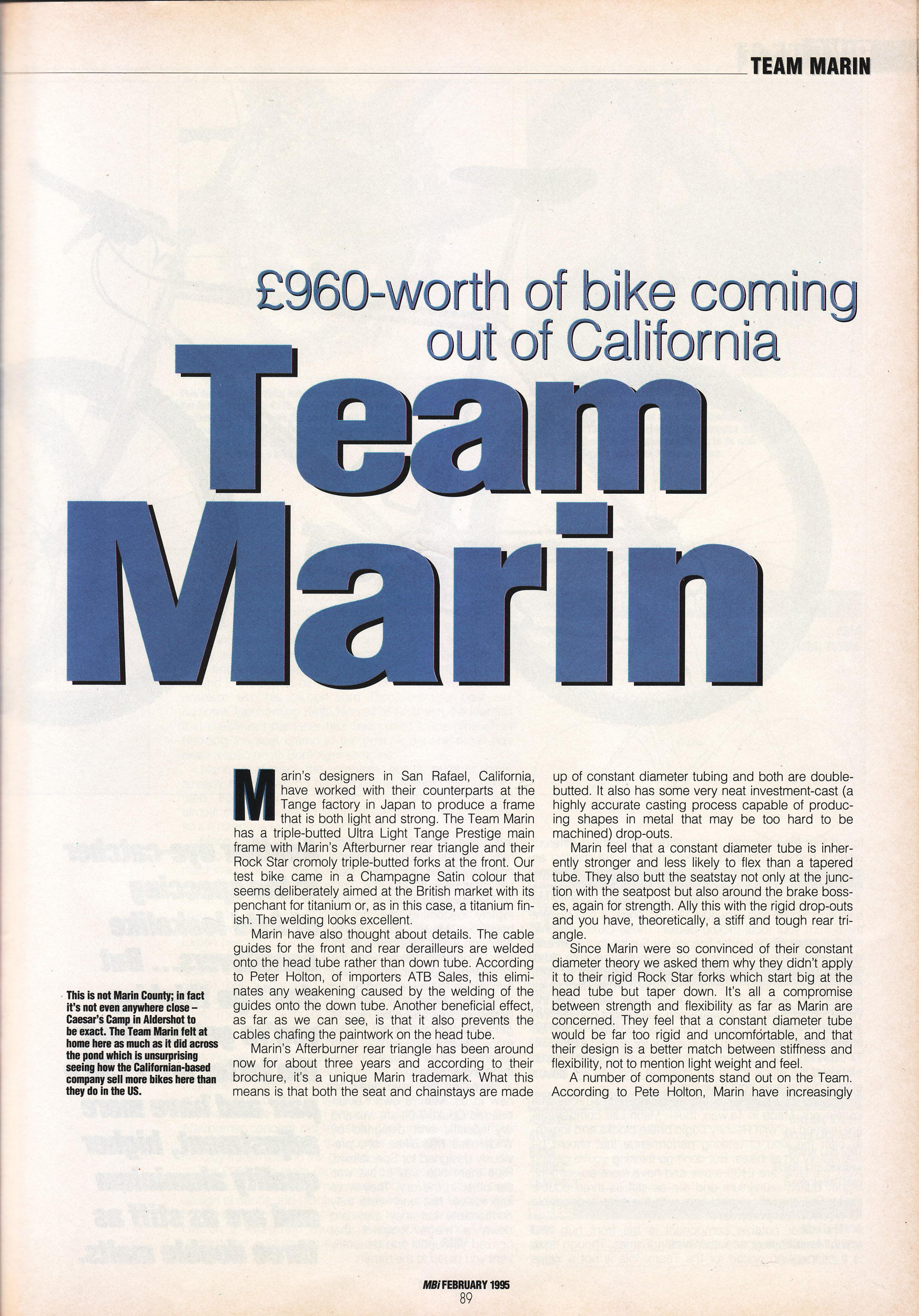 1995 Team Marin review MBI Feb 1995 p89