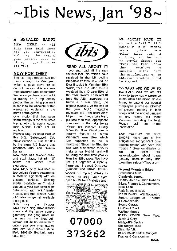 IBIS Dreamcycle News