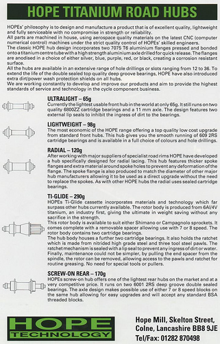 Road Hub Information