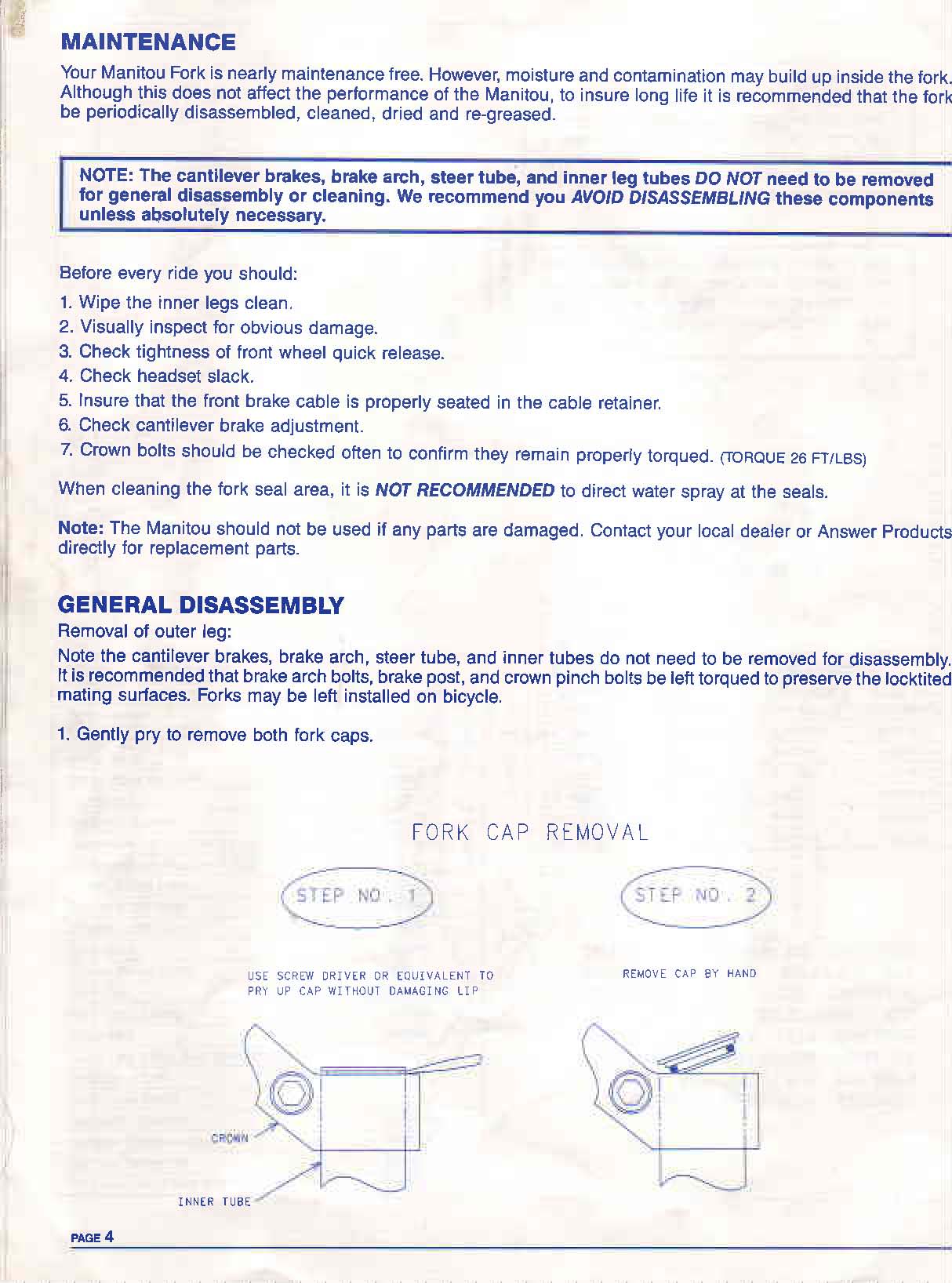 Page 4 - Maintenance & General Disassembly