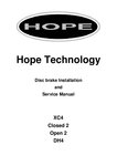 Hope Disc Brake Manual 2001  - XC4 Closed2 Open2 DH4
