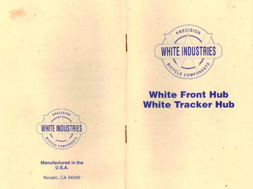 White Industries Manual Front and Tracker Hub