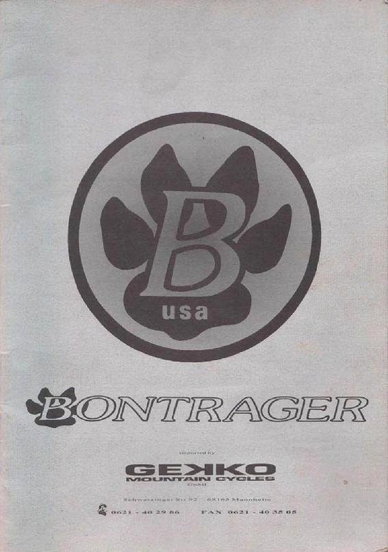 Bontrager Catalogue 1994