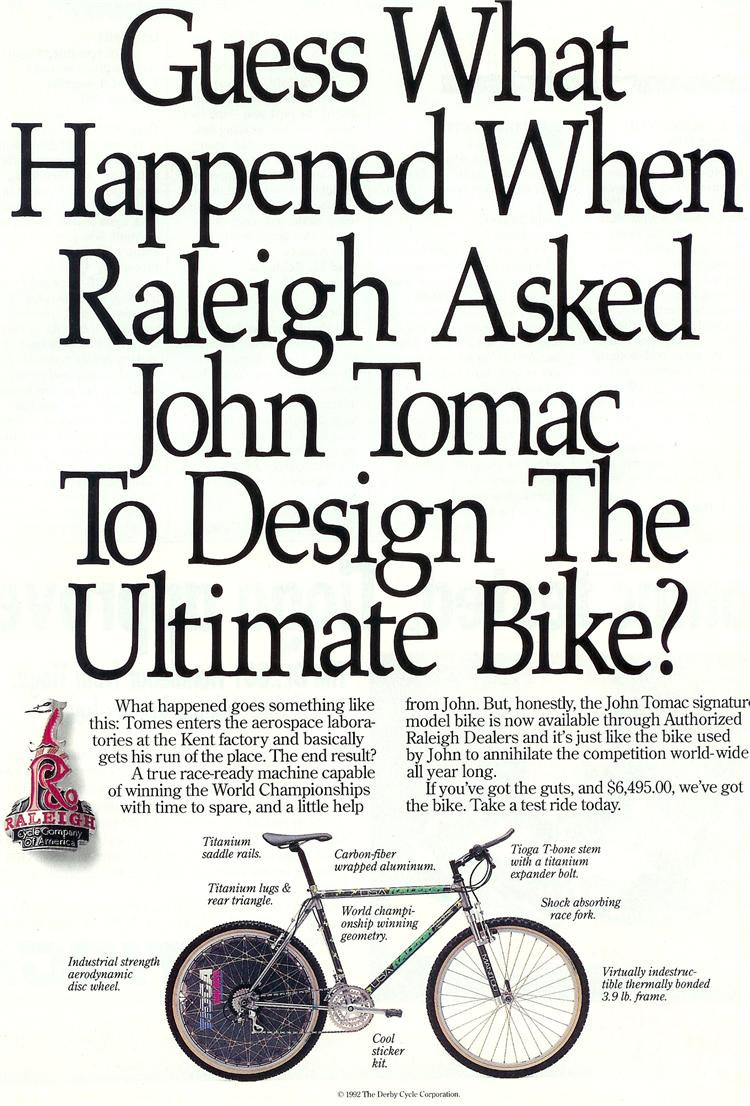 tomac raleigh ad july 92 page 2