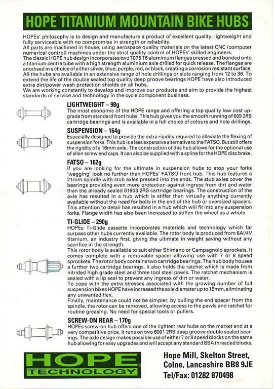 MTB Hub Information