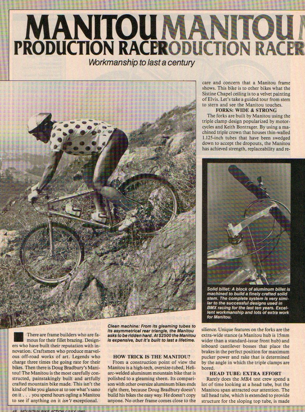 Manitou Production Racer MBA July 1989 P1