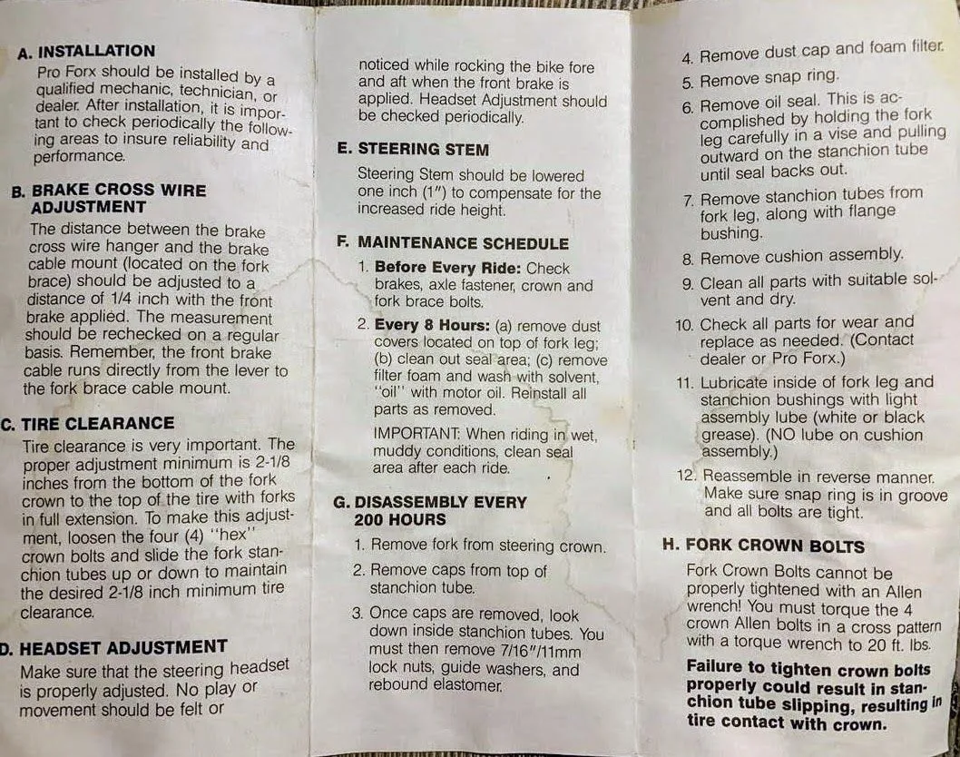 BMX instructions