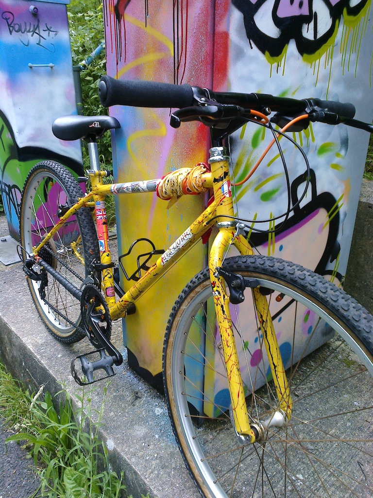 homemade bicycle wall rack